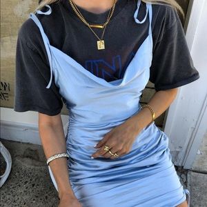 Dissh boutique silky blue slip dress